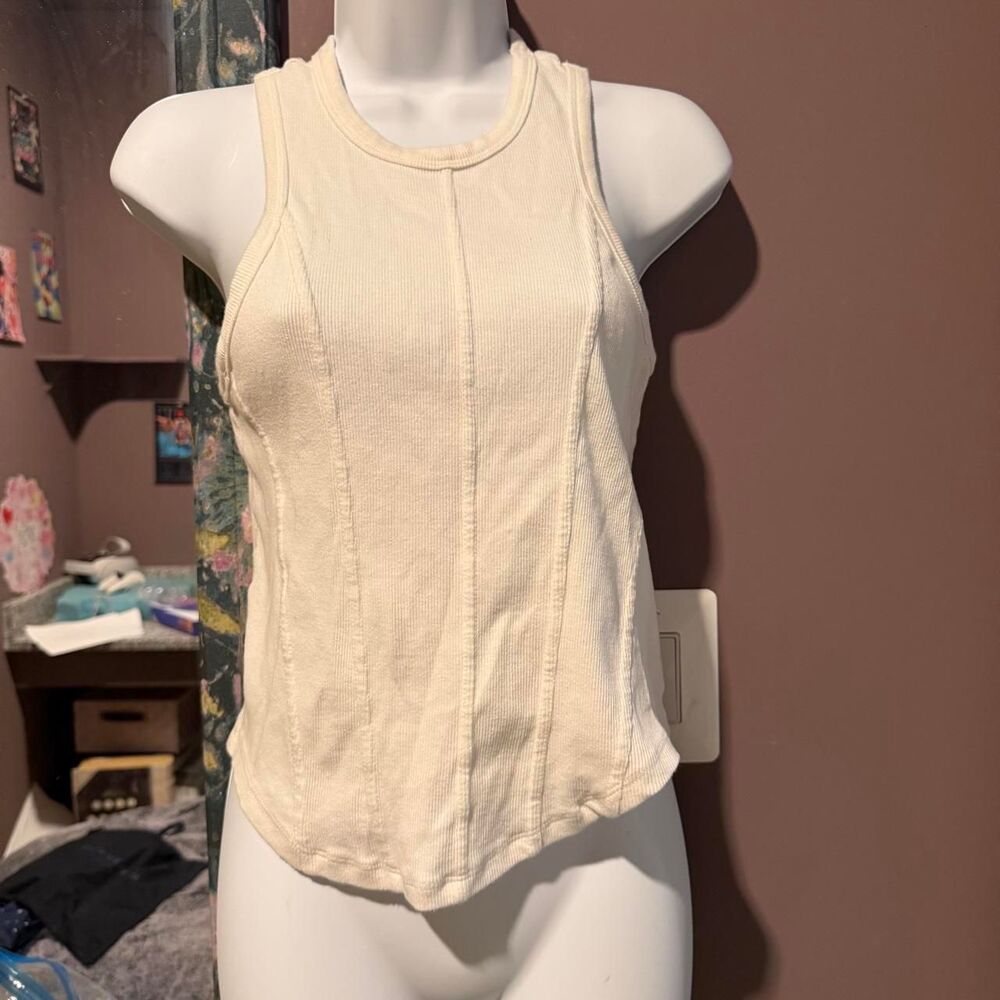 Anthropologie Women's Cream and Tan Vest